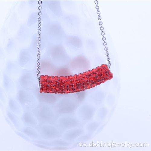 Collar de cadena del Rhinestone de DIY Shamballa tubo colgantes